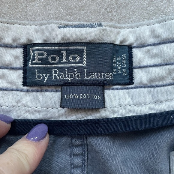 Vintage Polo Ralph Lauren Classic Polo Chino Cargo Shorts Men 42T Blue Y2K 9" - Picture 5 of 12